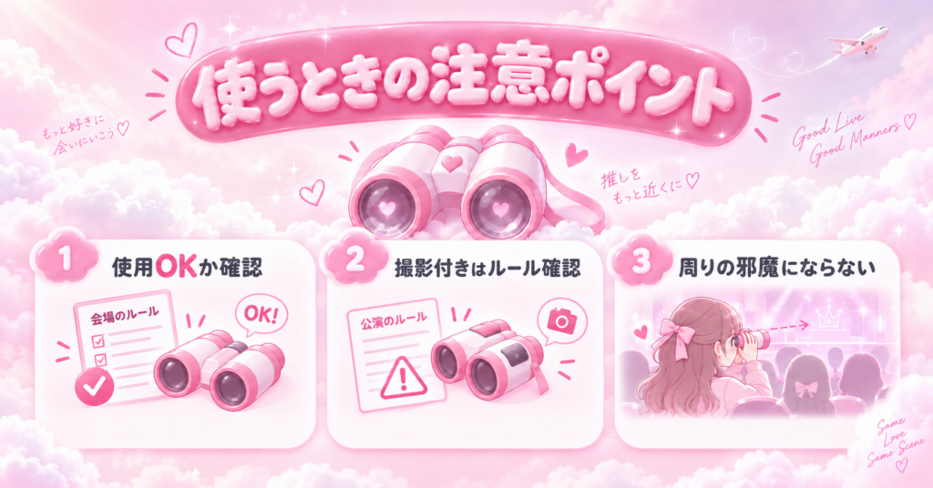ライブで双眼鏡を使うときの注意点