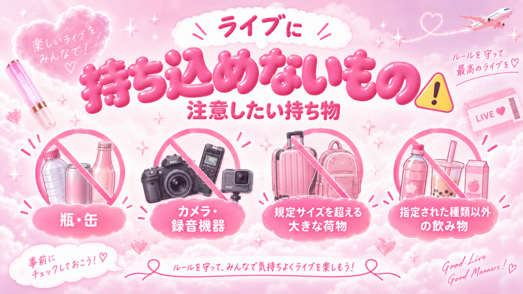 ライブに持ち込めないもの・注意したい持ち物