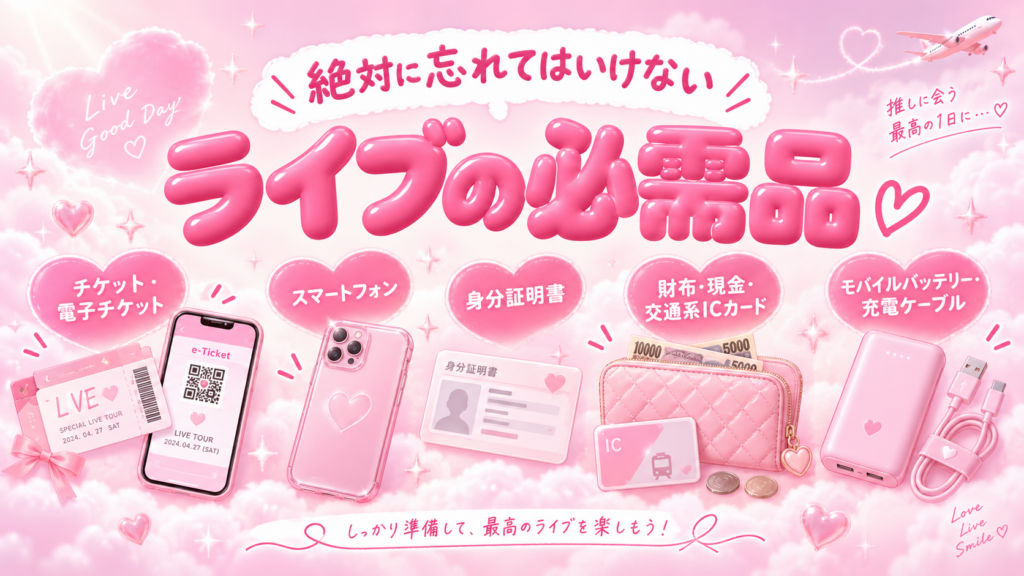 絶対に忘れてはいけないライブの必需品