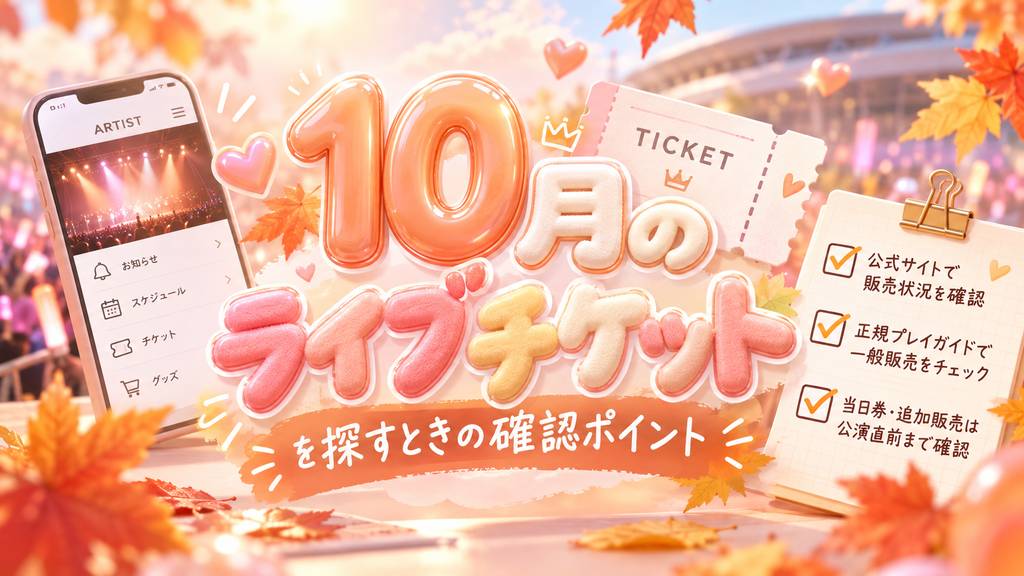 10月のライブチケットを探すときの確認ポイント