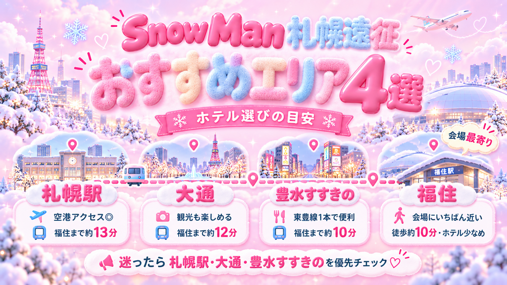 Snow Man大和ハウスプレミストドーム（札幌ドーム）のホテルでおすすめのエリア